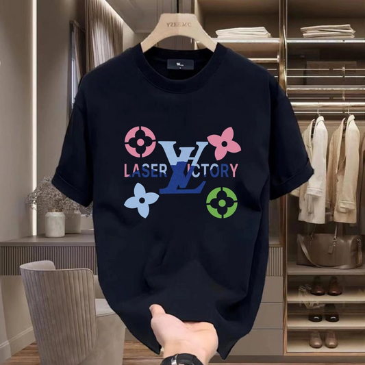 Colorful Fashion Logo Premium Cotton T Shirt Top with Plus Size