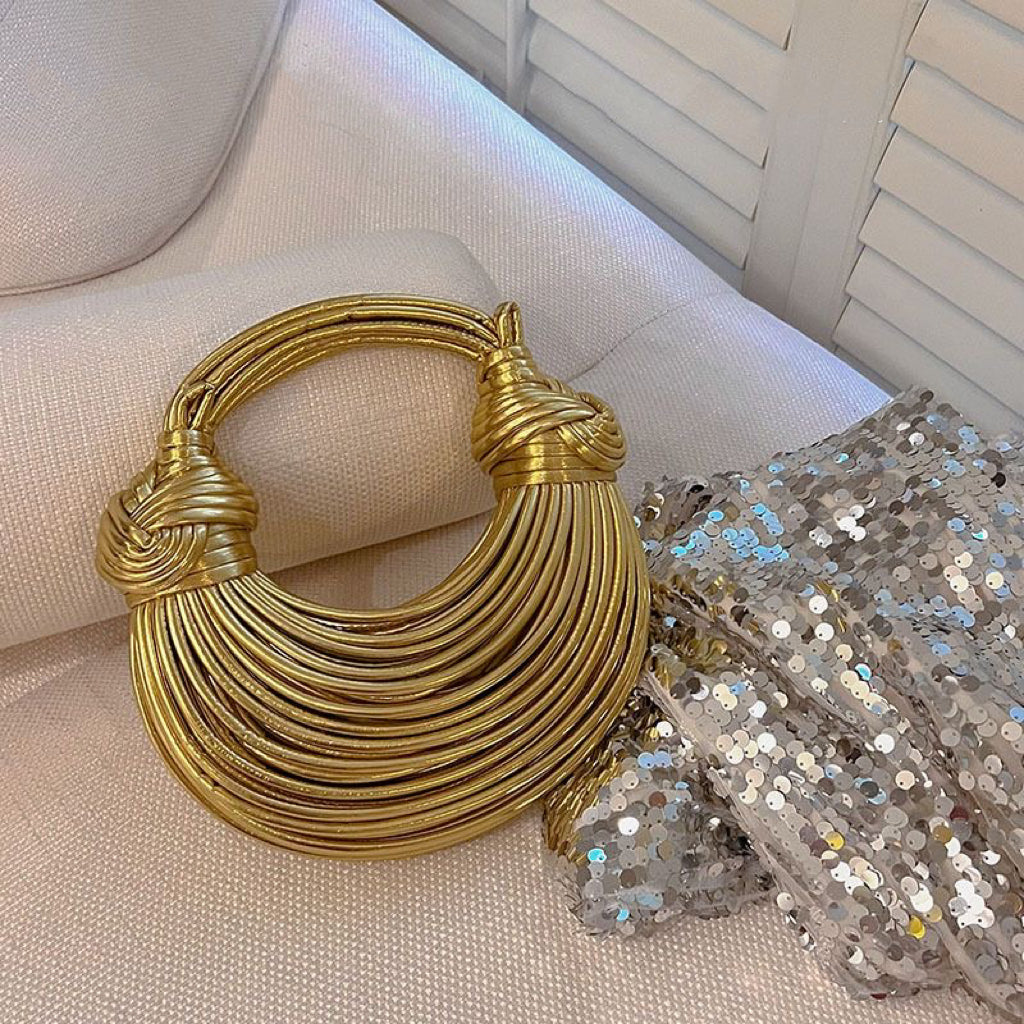 Fashion Gold Silver Shoulder Crossbody Handbag