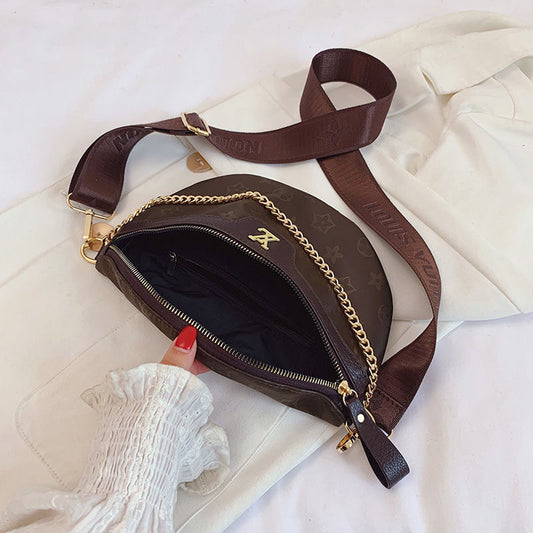 Fashion Crossbody Shoulder Bag With Gold Chain Strap